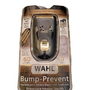Wahl Bump - Prevent Hypoallergenic Battery Shaver with Travel Lock #7066-200 NEW